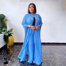 Conjunto maxi de duas peças para mulheres, vestidos longos casuais para senhoras, chiffon, roupa africana, novo