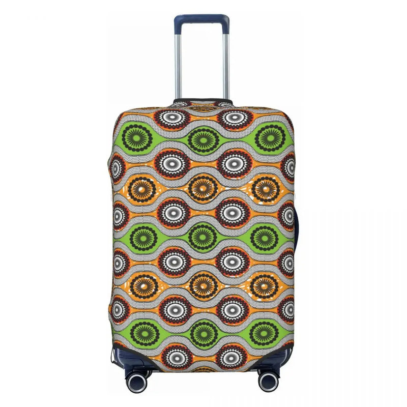 Funny Africa Ankara Geometric Art Luggage Cover Protector Elastic Travel Suitcase Covers