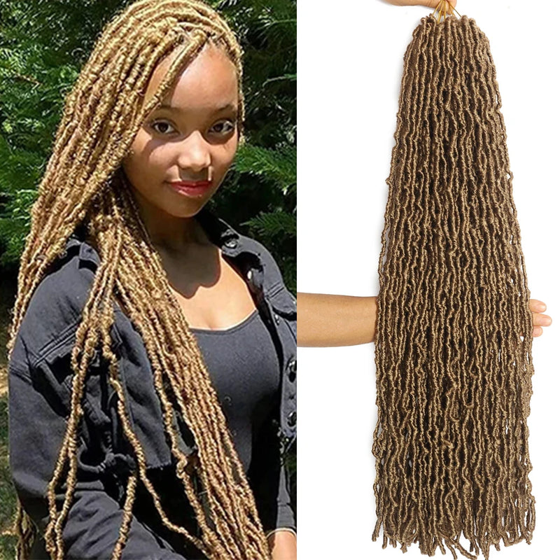 30 Inch Soft Locs Faux Locs Crochet Braiding Hair Synthetic Pre Looped Extensions for African Locks Hair 21 Strands/Pack