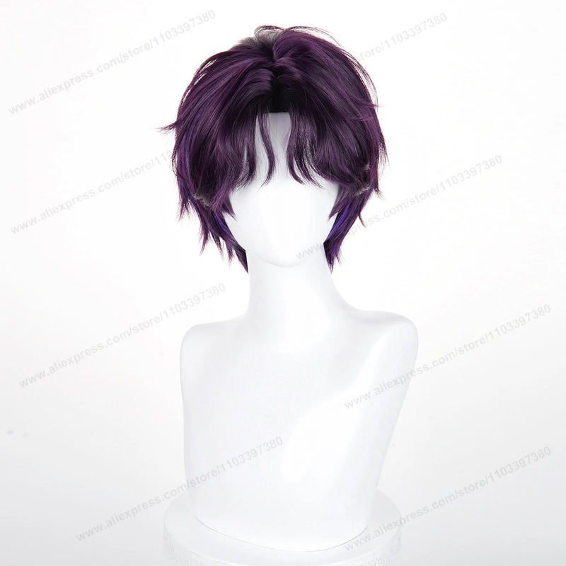 Rafayel Cosplay Wig Synthetic Hair New Color Dark Purple Blue Gradient Man Wig Anime Heat Resistant Wigs