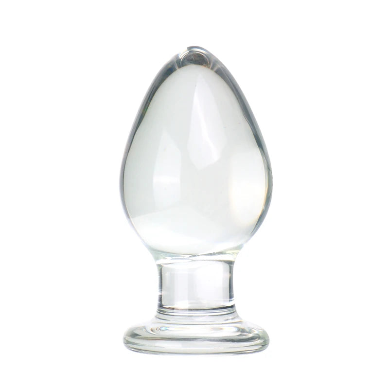 VaHppy Plugues anais de vidro com diâmetro de 5 cm, brinquedos sexuais para meninas, extensão de masturbação anal gay SM BDSM, brinquedos anais ovais e sedosos