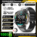 T-rex 3 grau militar 1000mah bateria relógio inteligente 10atm à prova dwaterproof água gps bússola altímetro chamada amoled masculino nadar esportes smartwatch