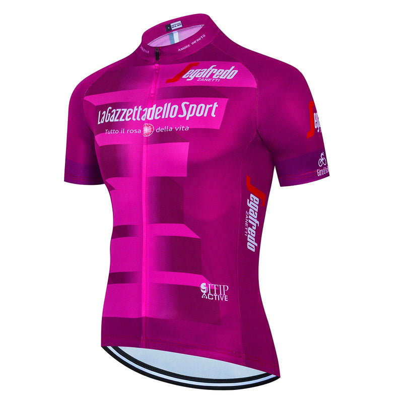Roxo tour de itália d'italia camisa de ciclismo dos homens respirável camisas de ciclismo pro equipe verão manga curta roupas ciclismo