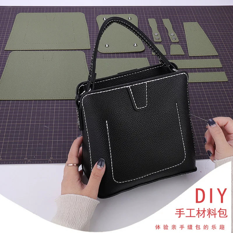 DIY Sewing Handmade Bag Set Shloulder Straps Customize Leather Bag Making Kit Hand Stitching Accessories for Women's Handbag