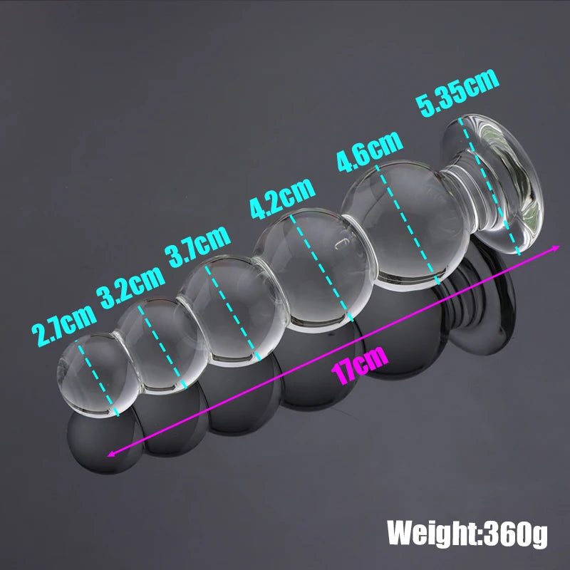 Nova bola vagina grande pirex contas de cristal vidro butt plug grande anal vibrador grânulo falso adulto masturbar brinquedos sexuais para mulheres homens gay