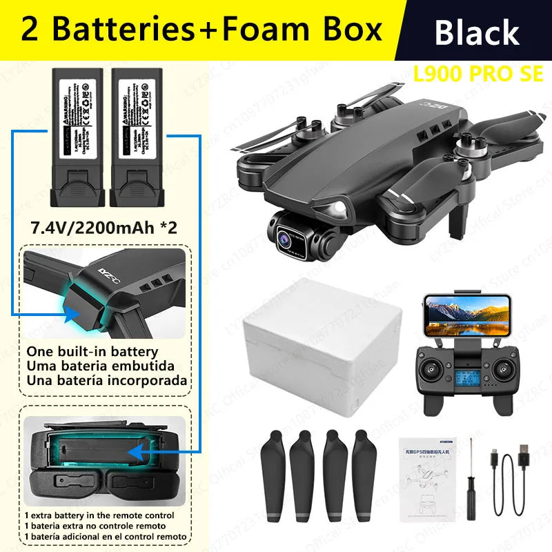 Lyrc oficial l900 pro se motor sem escova gps 4k drone profissional 5g wifi helicópteros de fotografia aérea dobrável quadcopter