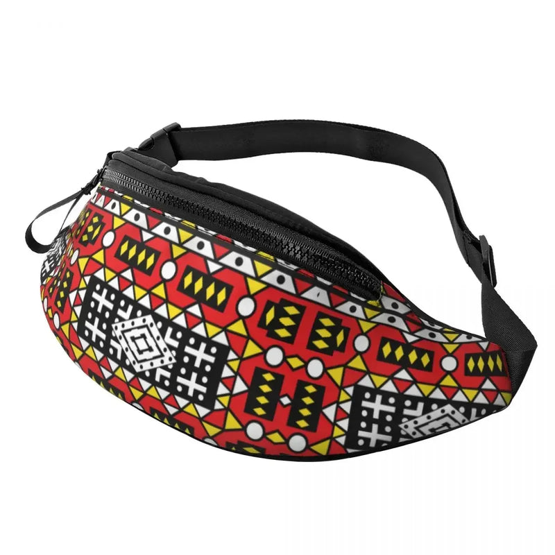 Colorful African Tribal Pattern Fanny Pack for Men Women Africa Ankara Print Crossbody Waist Bag Traveling Phone Money Pouch