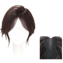 Nenhum clipes de cabelo humano franja francesa gancho e laço pasta mágica toppers para mulheres fácil de usar adesivos de costura remendos de cabelo extensão