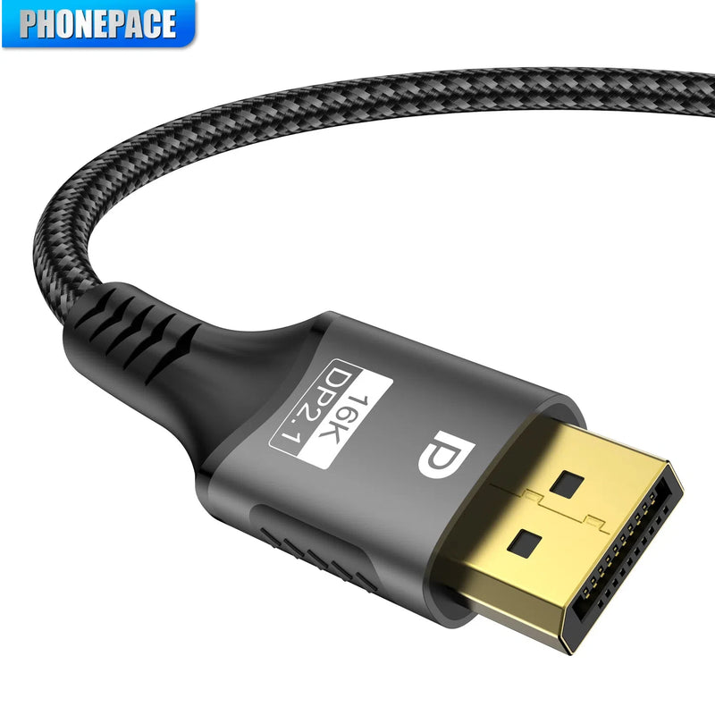 HDMI Cable 16K DP 2.1 8K@120Hz 4K@240Hz 80Gbps  HDR Video Audio  Display Port for Laptop TV Xbox Projector Gaming Monitor