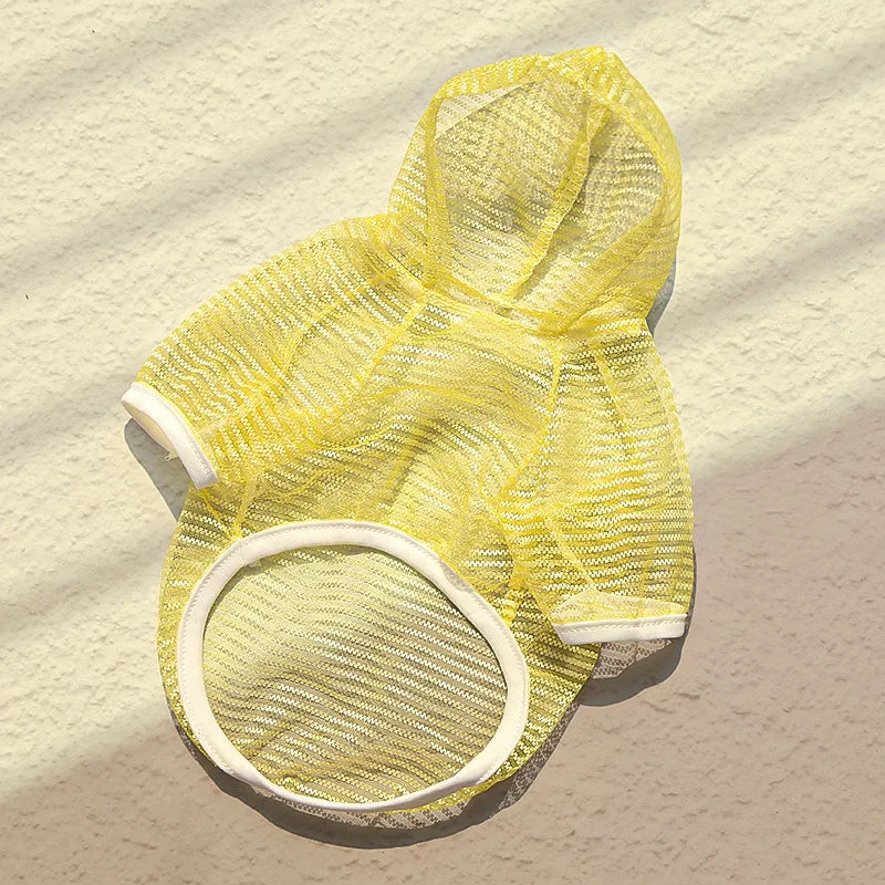 Mesh Dog Clothes Sunscreen Hoodies Mosquito Prevention Suit Sweatshirt For Small Dogs Dachshund Chihuahua Puppy Hooded Shirt XS