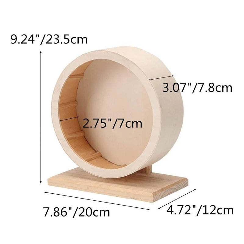 Wood Silent Running Toy Multipurpose Guinea Pig Rotatory Wheel Non-toxic Wooden Silent Spinner for Hamster Mice Guinea Pigs