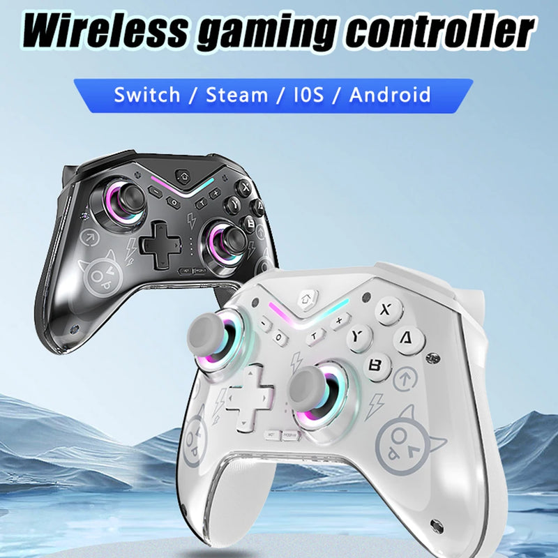 Controlador de jogo CM-619 switch suporta controlador sem fio de motor duplo IOS/Android/PC com luz deslumbrante