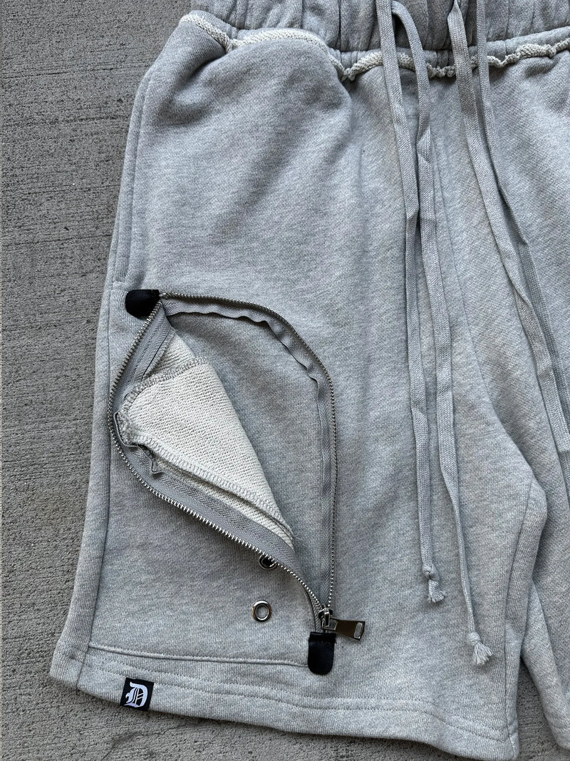 Fashion Double Waist Old Shabby Casual Shorts Mens Sports Gym Basketball Shorts Sweatpants Y2k Multi Pocket Zipper Jogging Short