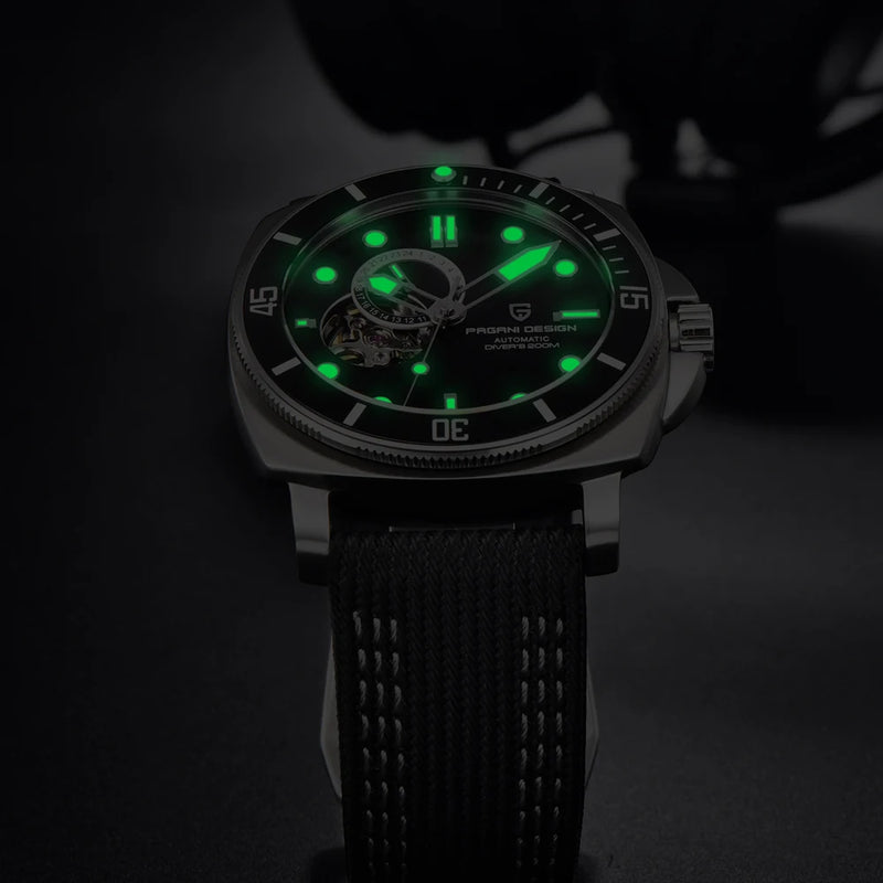 PAGANI DESIGN 2025 New Men's Watches Automatic Watch For Men Tourbillon Skeleton NH39A Mechanical Wristwatch 200M Diving Clock