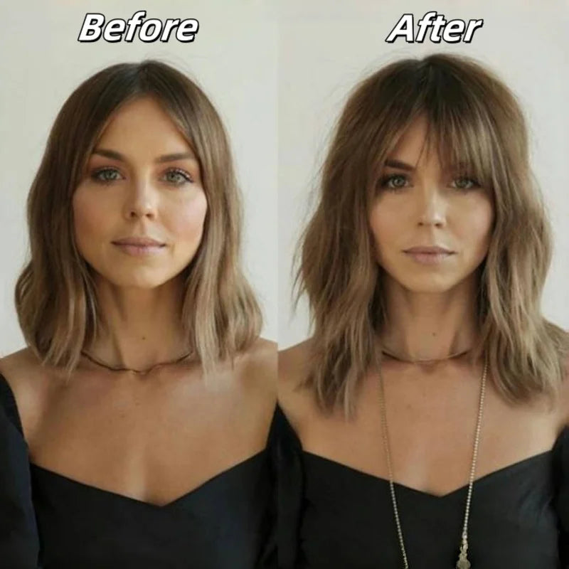 14 Polegada marrom ombre 100% toppers de cabelo humano com franja clipe em remy hairpieces para mulheres extensões de cabelo reto uso diário