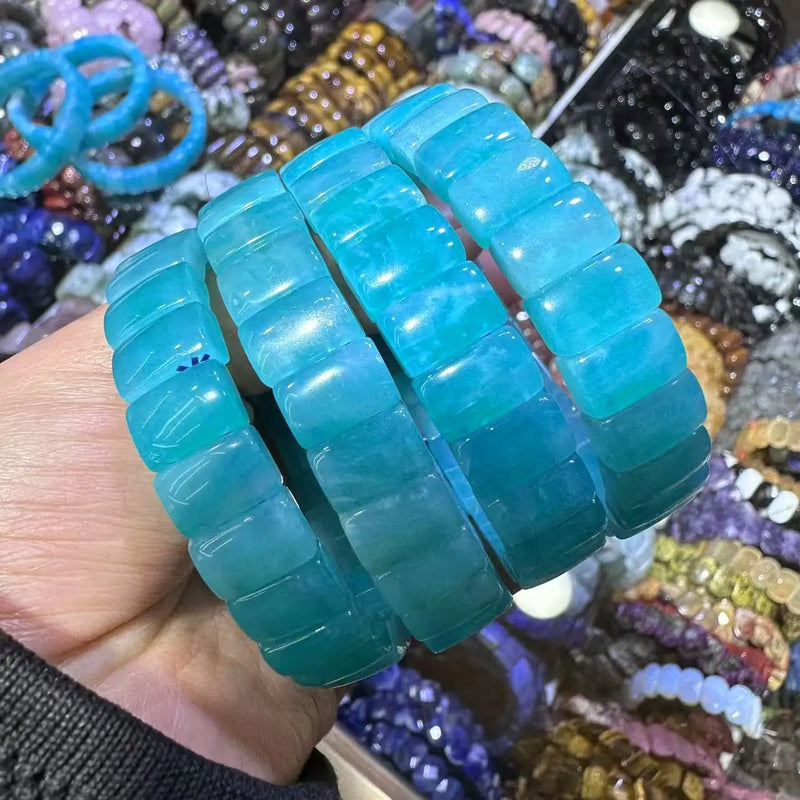Blue Amazonite Stone Natural Gemstone Jewelry Bangle Bracelet for Woman for Man for Gift Wholesale !