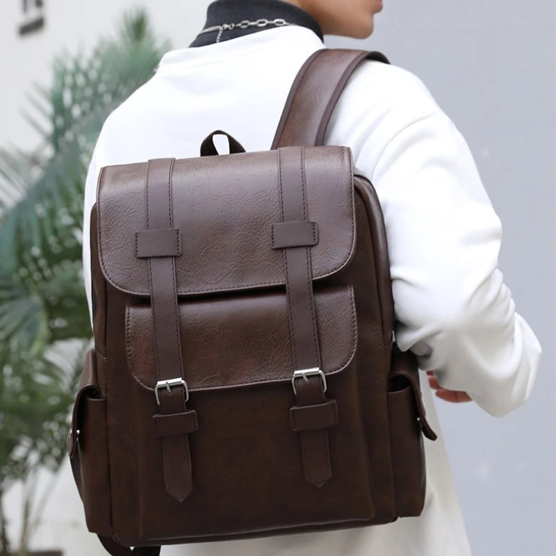 2025 nova grande capacidade de couro macio do plutônio mochila casual negócios computador saco estudante escola mochila viagem