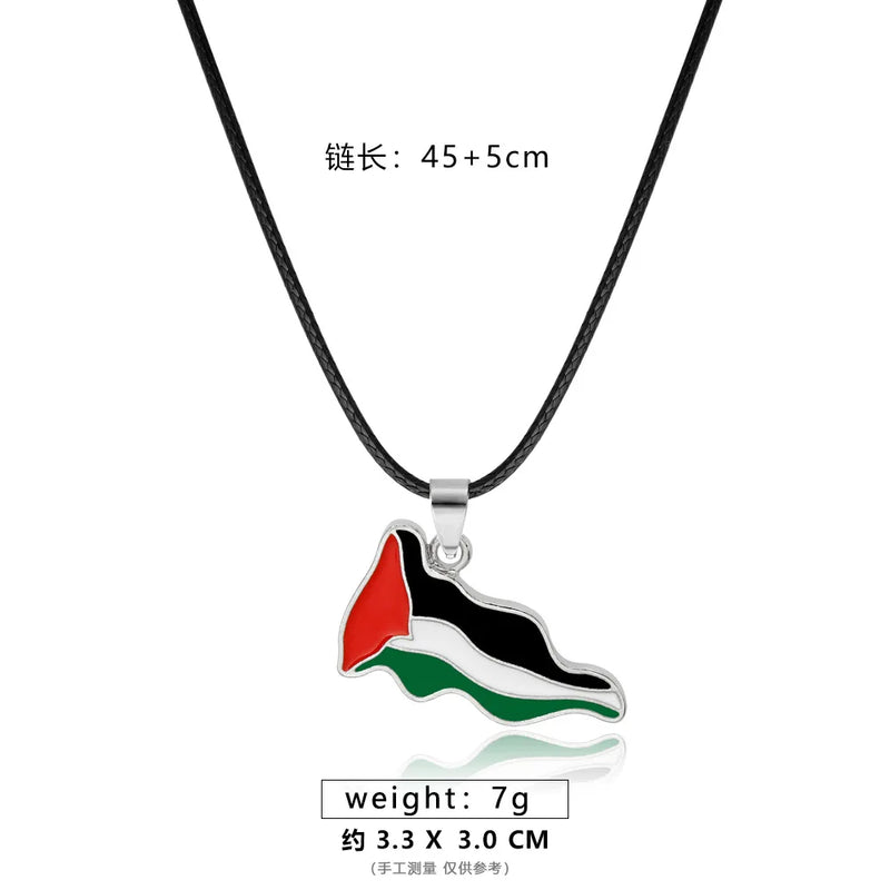 Meetvii Ethnic Free Arabic Fist Map Drop Glue Pendant Necklaces Personalized African Symbol Rope Chain Neck Jewelry Women Men