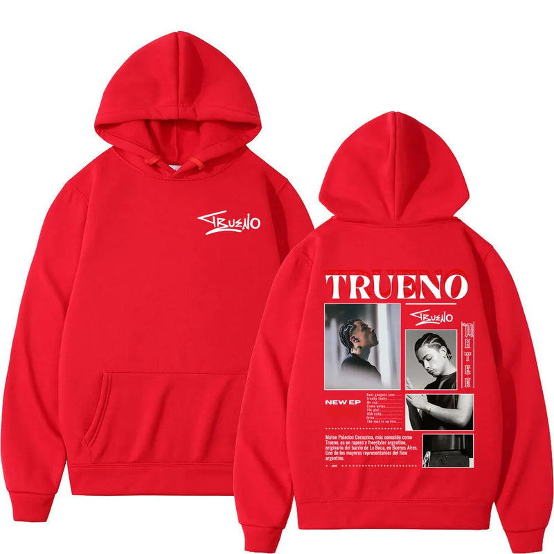 Rapper Trueno Album Tour 2025 Gothic Punk Hoodie Winter Long-sleeved Thick Hip-hop Pullover Man Woman Vintage Hooded Sweatshirts