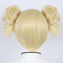 Sintético dourado curto reto 2 tigre clipe cosplay peruca traje feminino