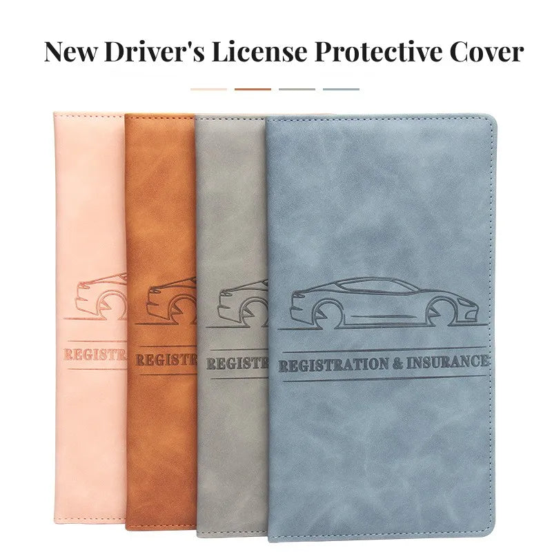 Car Registration Insurance Holder Leather Men's Driver's License Insurance Car Documents License Storage Bag Credit Card Holder