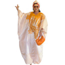 Vestido africano para mulher plus size vestido bazin riche bordado com bordado até o chão vestido longo com lenço