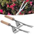 2 pçs jardim mão capinador de aço inoxidável resistente à ferrugem alça brilhante ferramenta remoção ervas daninhas jardim mão capinador