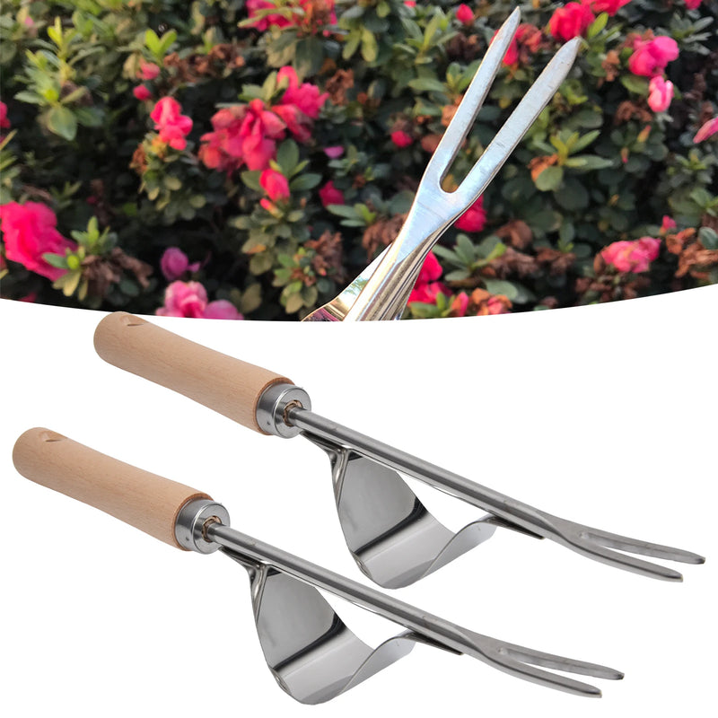 2 pçs jardim mão capinador de aço inoxidável resistente à ferrugem alça brilhante ferramenta remoção ervas daninhas jardim mão capinador