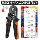 Hexagonal Auto-Ajustável Ratchet Virola Crimping Tool Kit, Crimper Kit com Mangas Virola, Terminais de Fio, 23-7AWG, 0.25-10 mm2
