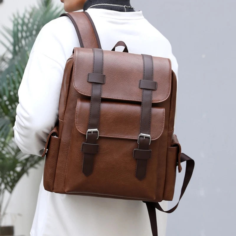 2025 nova grande capacidade de couro macio do plutônio mochila casual negócios computador saco estudante escola mochila viagem