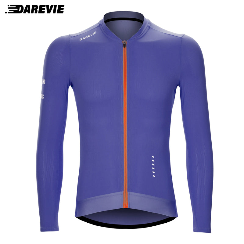 DAREVIE Ciclismo Jersey Manga Longa Homens Mulheres Cool Tecnologia Homem Ciclismo Maillot Soft Respirável Quick Dry SPF 50 Tamanho Pequeno