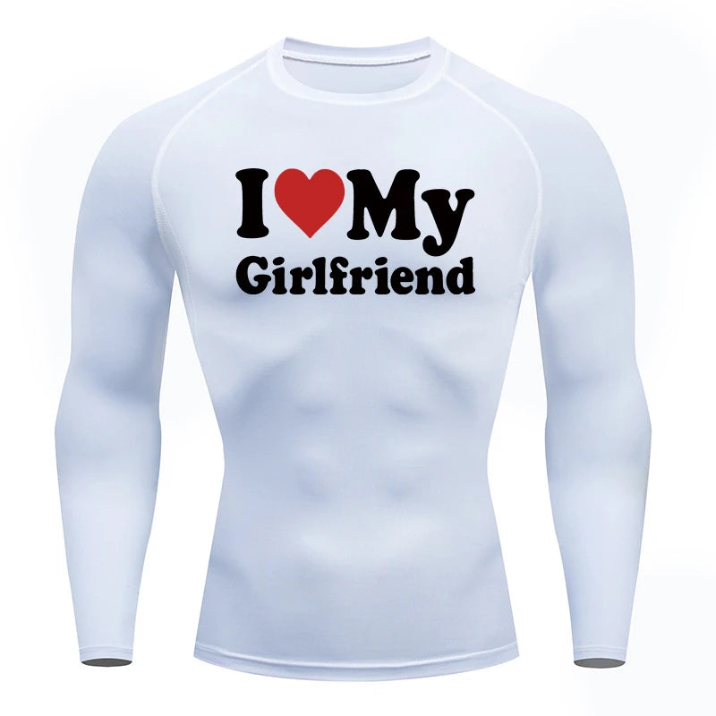 Camisa de compressão gráfica masculina, Ginásio Treino, Atlético, Quick Dry Tshirts, Primavera, Outono, Formação, Corrida, Camisola, Baselayer Tops