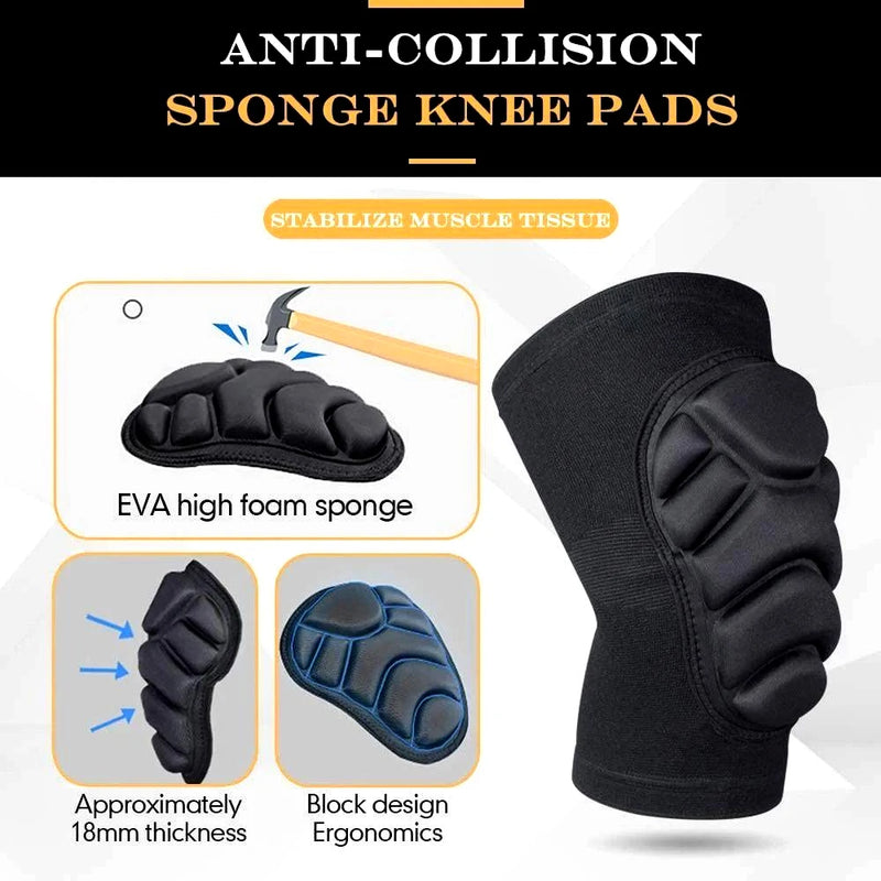 1Pair Thick Sponge Knee & Elbow Pads for Kids/Youth - Heavy-Duty Protective Gear for Basketball - Non-Slip Breathable Design