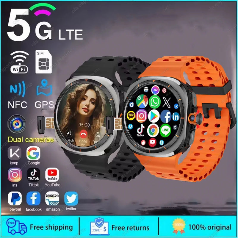 2025 novo relógio inteligente 4g/5g sim completo netcom wifi nfc gps 32gb relógios para homem 32gb de armazenamento câmera hd smartwatch para ios/android