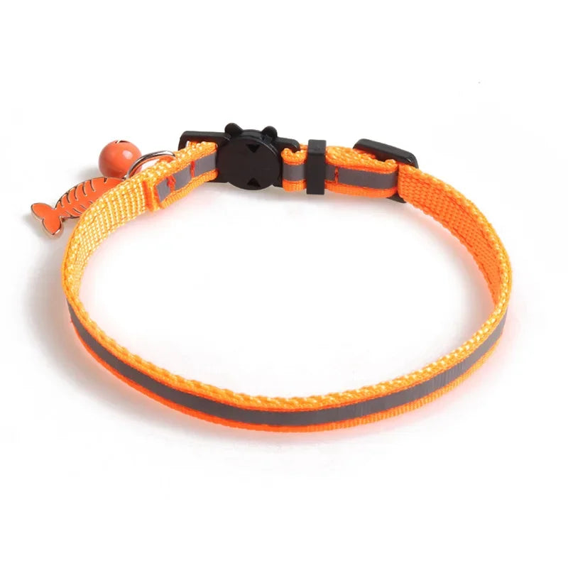 Pet Collar Colorful Reflective Cats Dog Collars with Bell Adjustable Pet Collar for Small Dogs Collars with Bells Pet Supplies