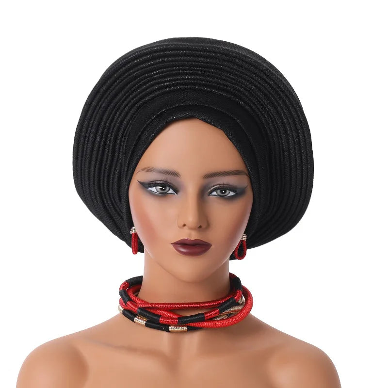Headtie Africano para Mulheres, Headtie Nigeriana, Aso Oke Headtie, Hijab, Envoltório Cabeça, Turbante, Tampas de Quimioterapia, Lenço Feminino, Alta Qualidade, Festa de Casamento