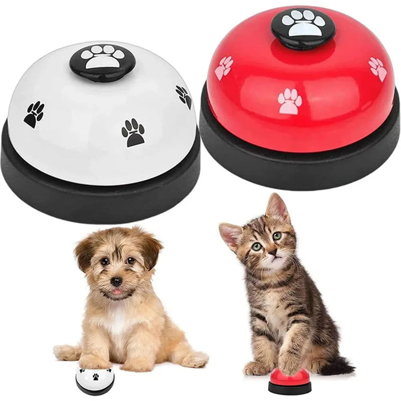 Pet Press Bell Device Cat Toy Funny Dog Paw Print Bell Ringer Dog Interactive Training Toys Pet Supplies