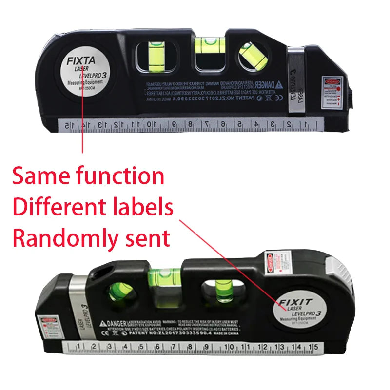 Ferramenta de linha de nível a laser multiuso kit de nível a laser padrão linha cruzada laser 8 pés fita métrica régua com tripé de metal
