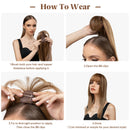 Clipe sintético em cobertura de cabelo com franja, reto, sobrecarga, natural, substituição invisível, capa branca estrondo, 10"