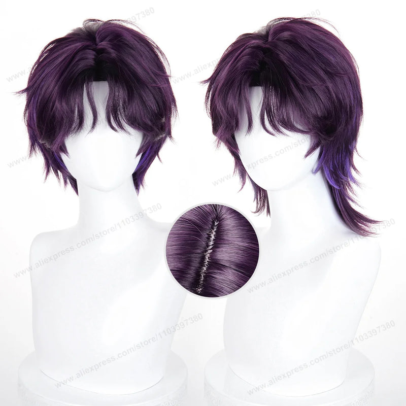 Rafayel Cosplay Wig Synthetic Hair New Color Dark Purple Blue Gradient Man Wig Anime Heat Resistant Wigs