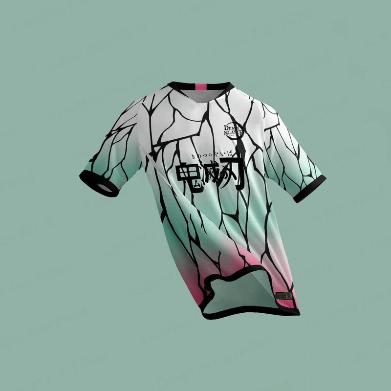 2024 nueva llegada lato Japón Demon Slayer camiseta de dibujos animados dla dzieci rozciągliwy letnia koszulka 3D drukowan
