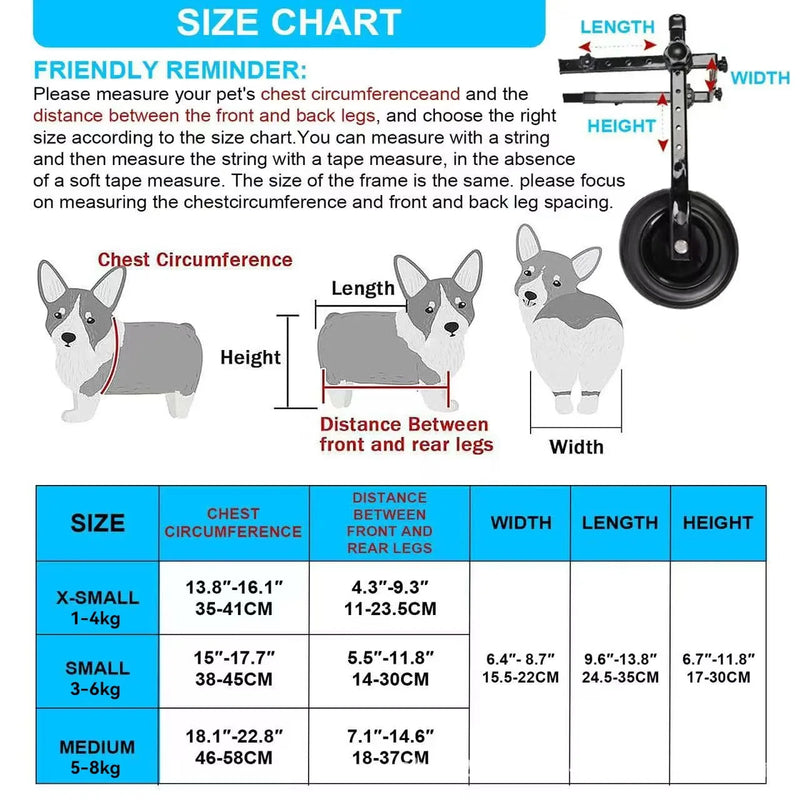 Carrinho para cadeira de rodas para animais de estimação, ajudas ajustáveis para mobilidade de animais de estimação com rodas, reabilitação para cães e gatos, ajuda para mobilidade para caminhada, troll