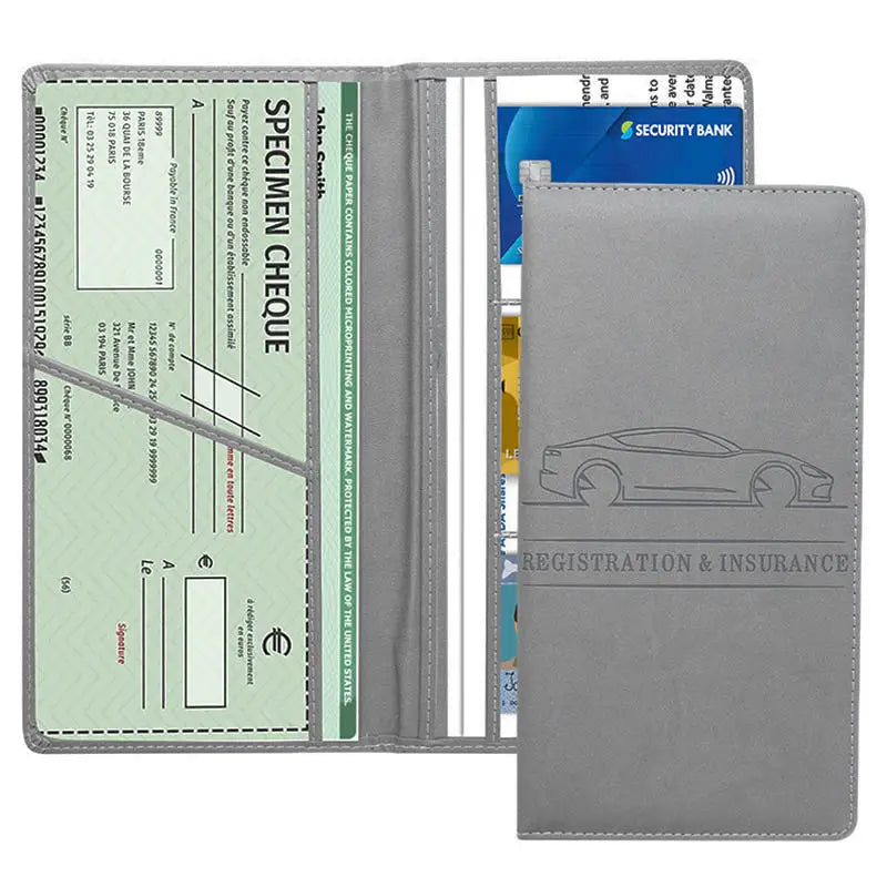 Car Registration Insurance Holder Leather Men's Driver's License Insurance Car Documents License Storage Bag Credit Card Holder