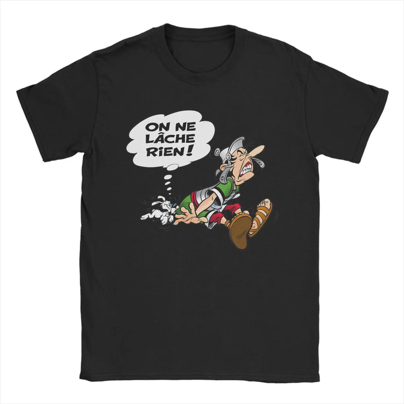 Asterixes Don't Let Go of Anything T Shirt Obelixes Men Cotton T-Shirts Crew Neck Cartoon Tees Short Sleeve merch 4XL 5XL 6XL