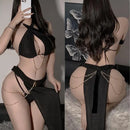 Sexy lingerie erótica corrente dourada pijamas seduzir meninas egípcias rainha uniforme oco para fora saia roupa interior feminina xxx