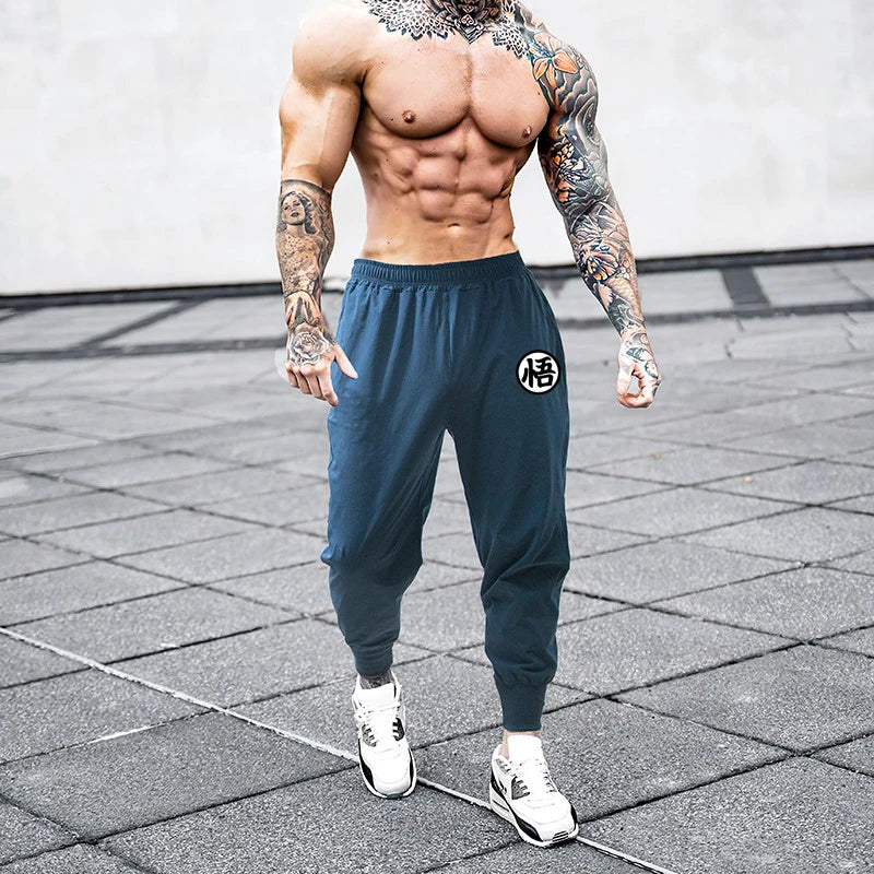 Gym Bodybuilding Fitness Trousers Mens Breathable Casual Training Pants Summer Thin Loose Quick-dry Cuffed Running Sweatpants