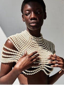 Xale de Corrente Corporal Pérola de Noiva, Roupas Femininas, Jóias, Adequado para Casamentos e Festas, Festa e Banquetes, 1Pc