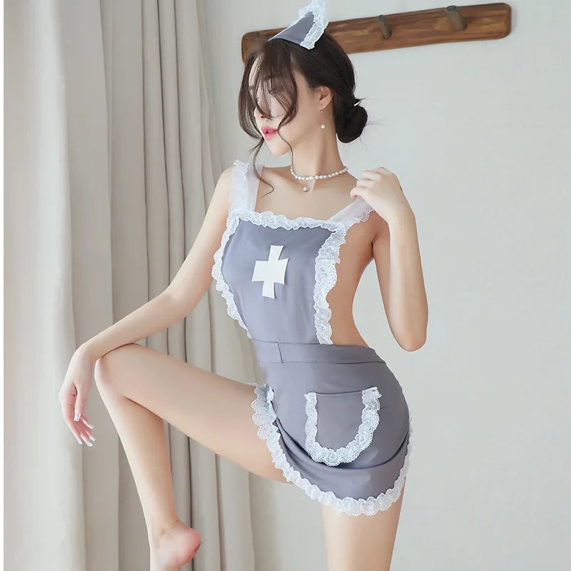 Sexy lingerie japonês cosplay policial erótico enfermeira vestido role play traje da polícia paixão boate cruz vestir