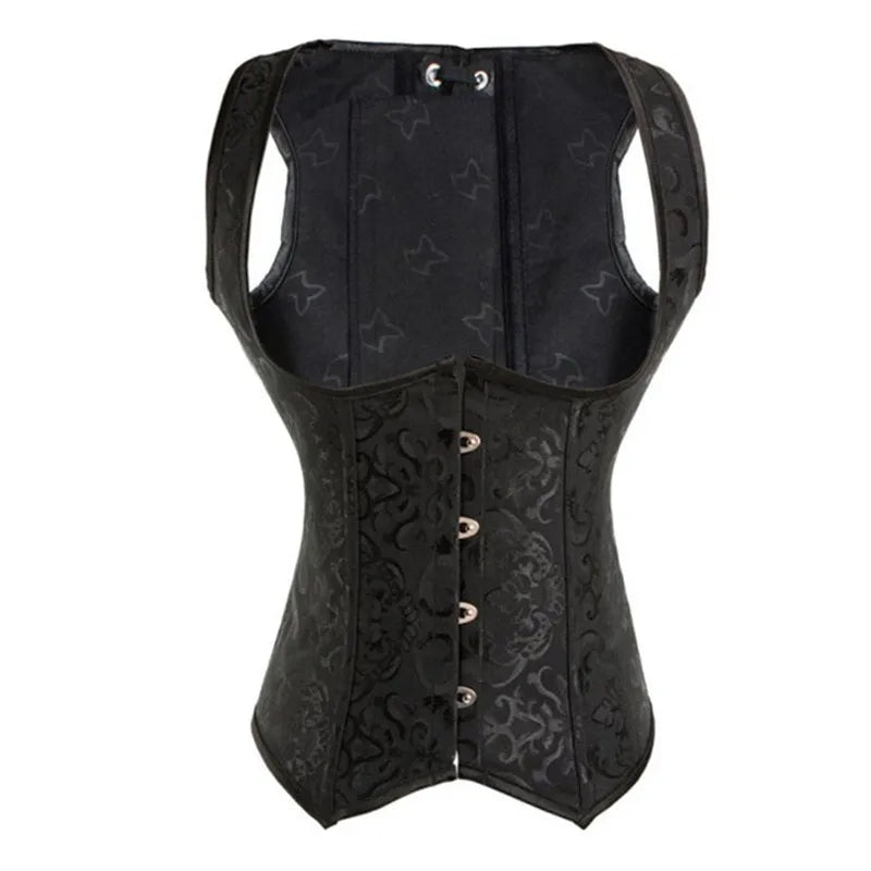 Underbust Corset Plus Size Steel Boned Vest Basques Bustiers Lingerie for Women Top Sexy Corsetto Shoulder Strap Blue White