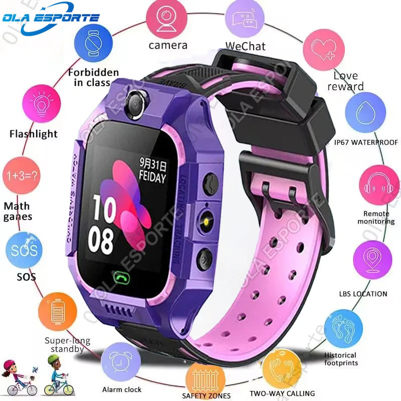 Novas crianças smartwatch gps localização rastreador sos 2g sim chamada criança relógio inteligente câmera ip67 à prova dip67 água presente para ios android novo